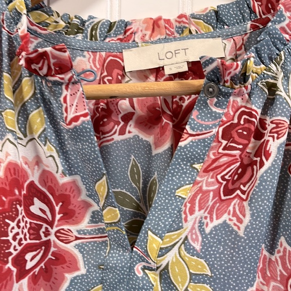 Loft floral ruffle long sleeve top - Picture 8 of 8